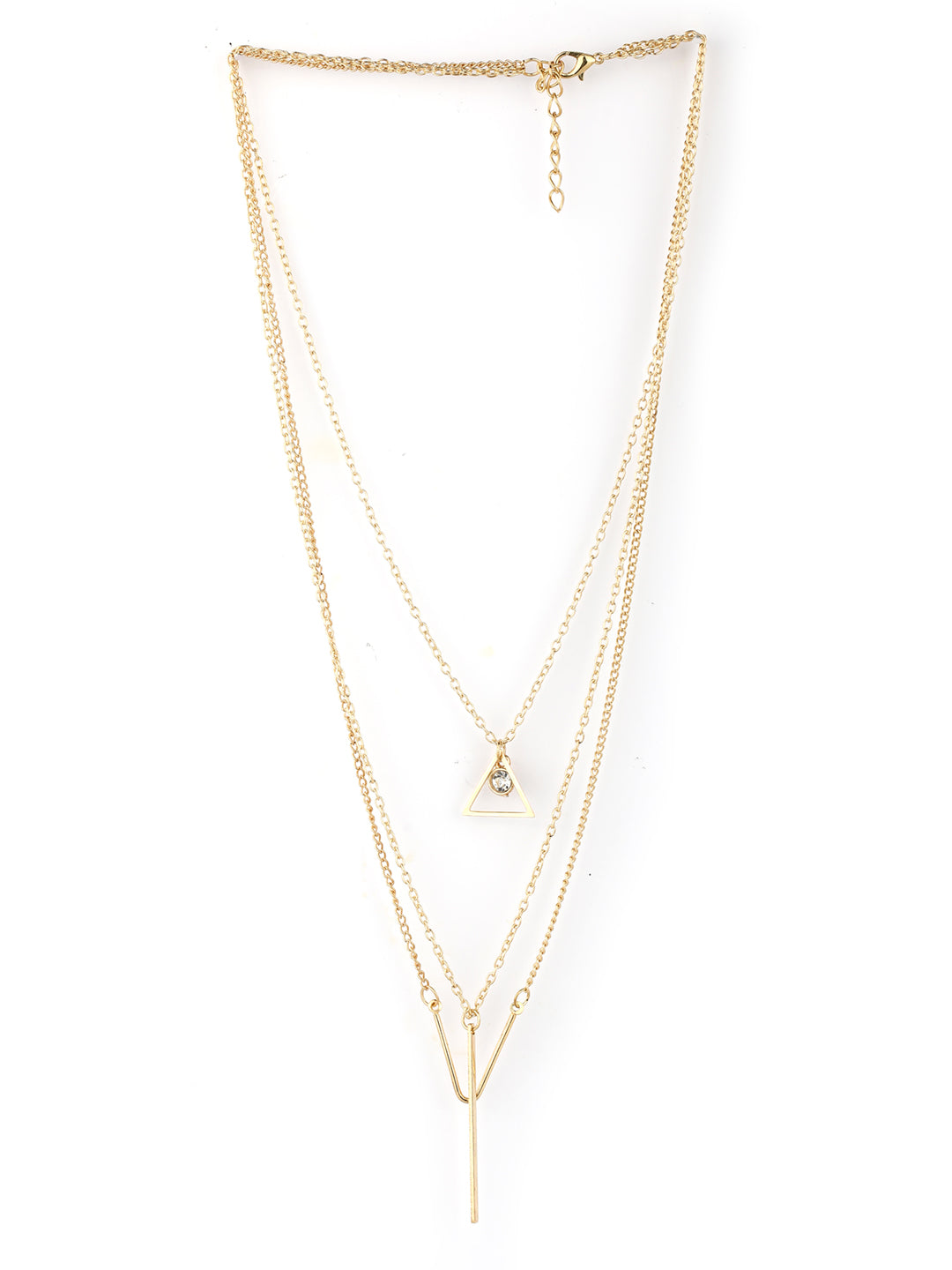 Gold Plated Stone Layered Necklace