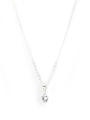 Silver Plated Cubic Zirconia Pendant Necklace