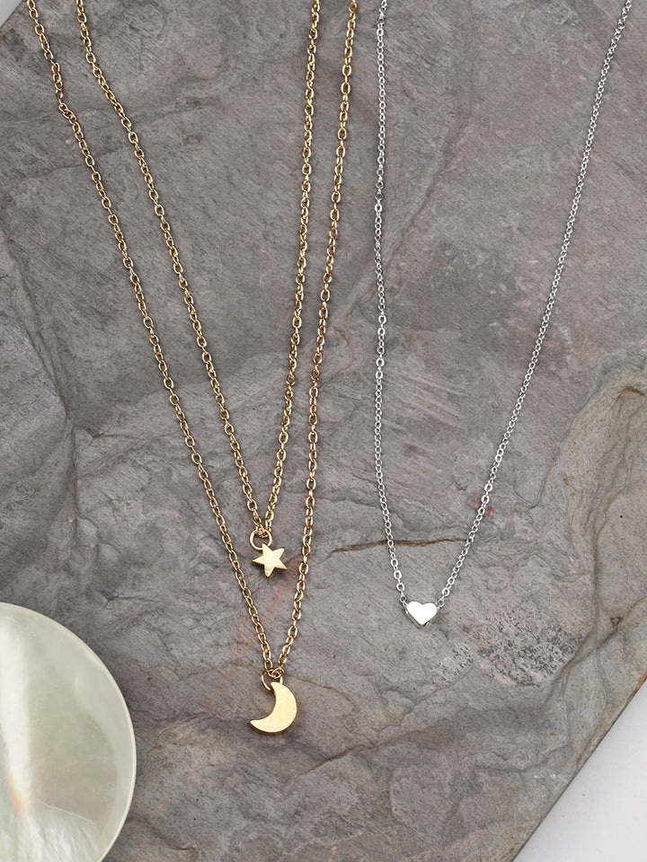 Combo of 2 Gold & Silver Plated Layered Necklace