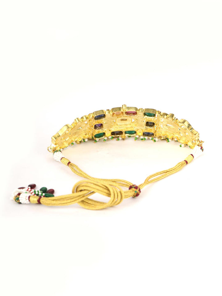 Raabta - Multicolor Kundan Stones Beads Gold Plated Choker Set