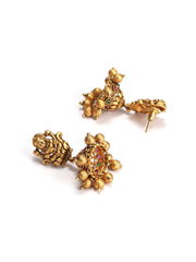 Beads Kemp Stones Gold Plated Temple Jewellery Set