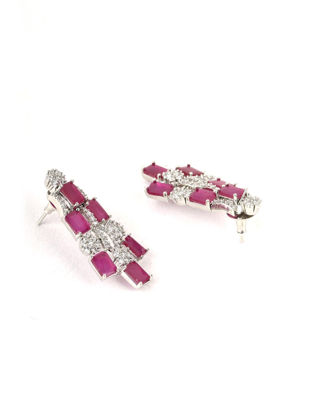Crimson Love - Ruby American Diamond Silver Plated Jewellery Set