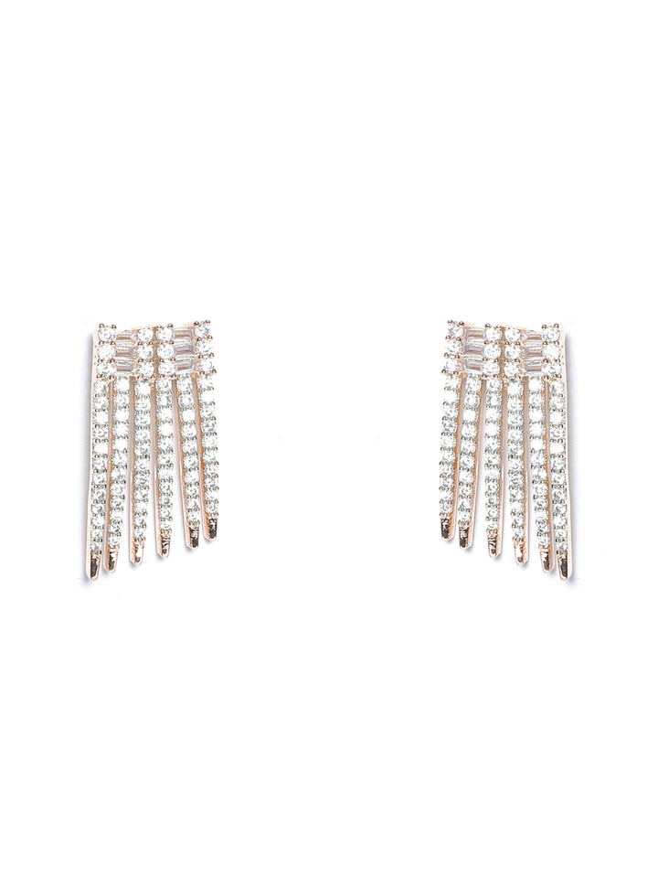 Elegant Strands-Rose Gold American Diamond Jewellery Set