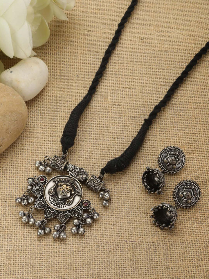 Ghungroo Silver Plated Temple Jewellery Set