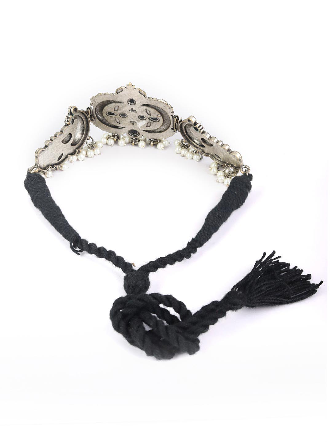 Beads Silver Plated Peacock Choker Set