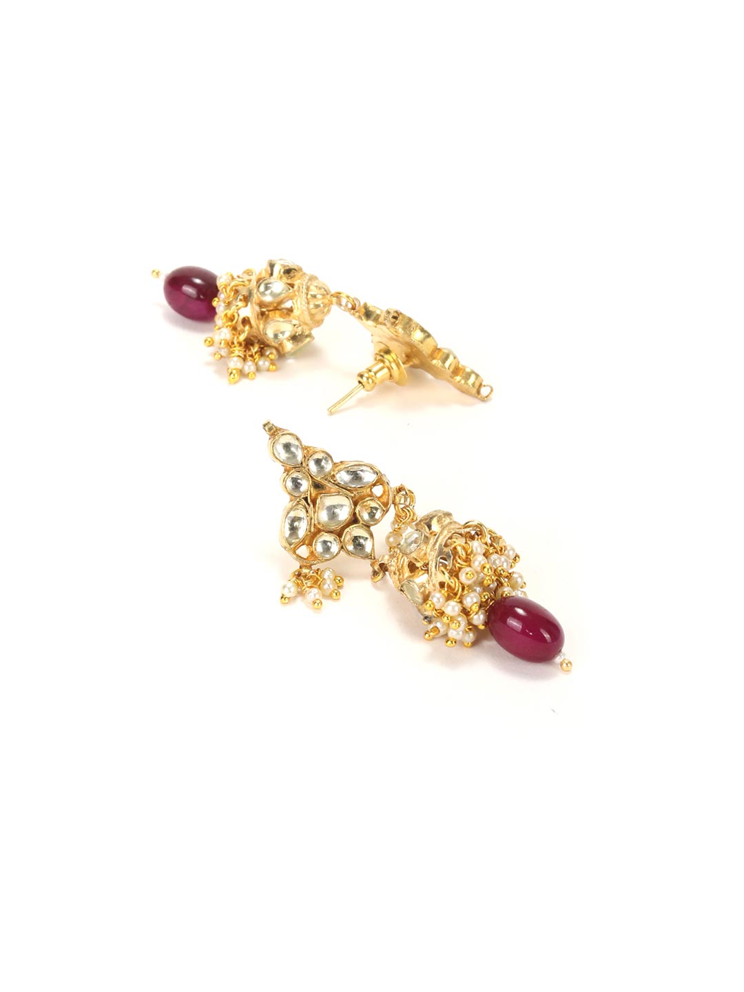 Ruby Pachi Kundan Beads Gold Plated Jewellery Set