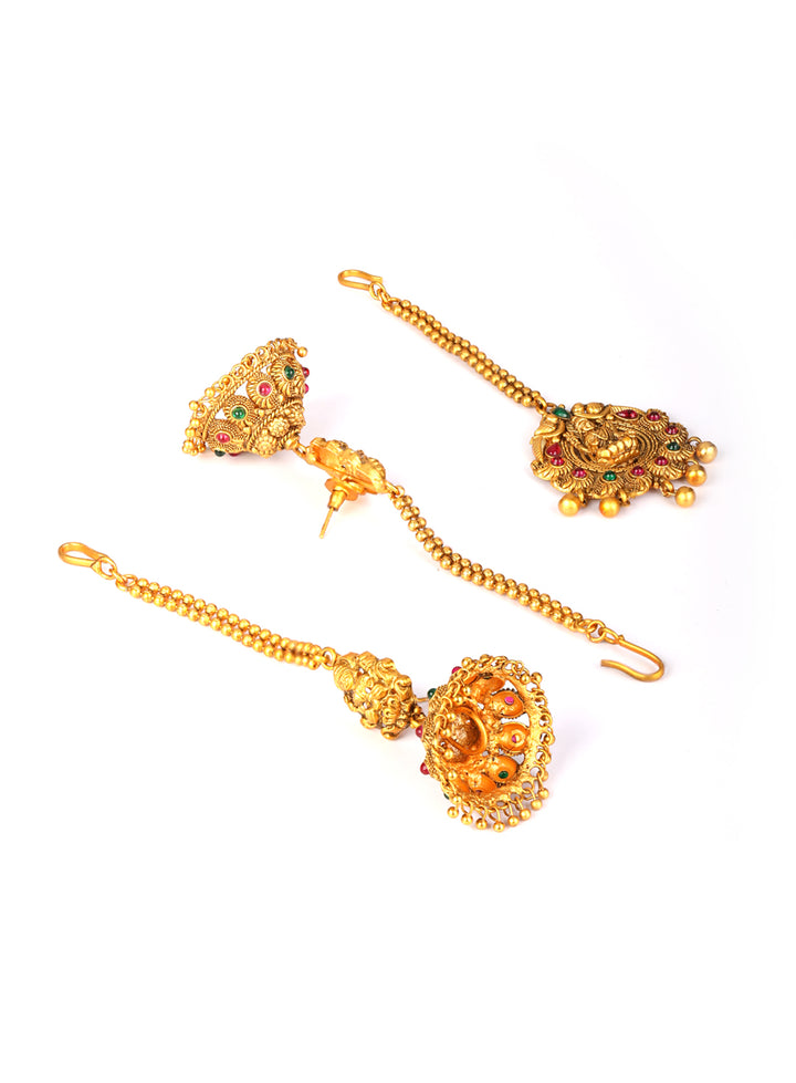 Shringaar-Ruby Emerald Gold Plated Bridal Jewellery Set