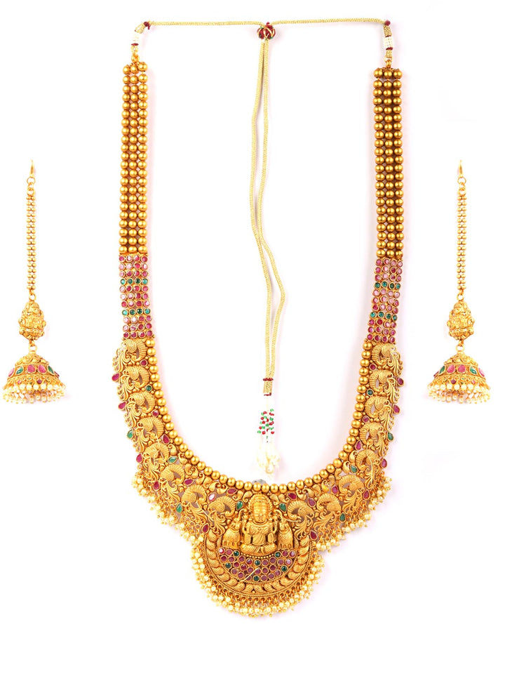 Ruby Emerald Gold Plated Bridal Jewellery Set