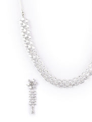American Diamond Silver Plated Jewellery Set