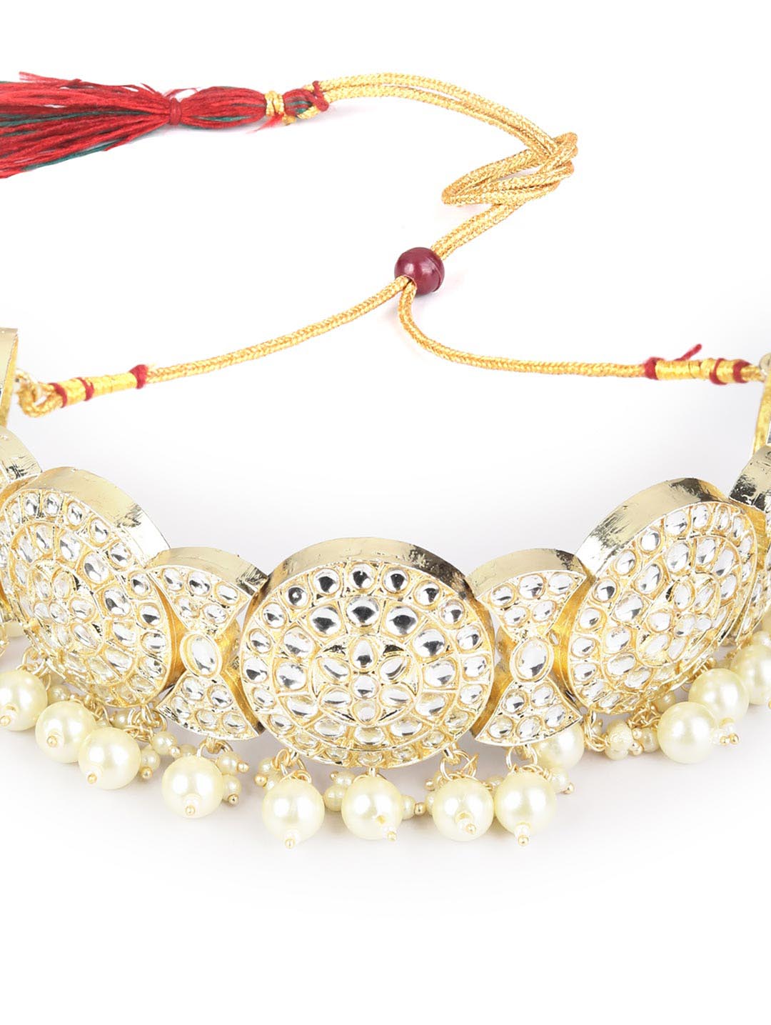 Kundan Pearls Gold Plated Choker Set