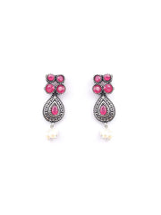 Ruby Pearls Silver Plated Jewellery Set