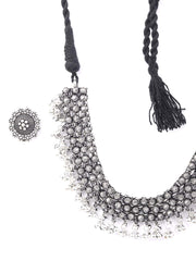 Silver Plated Choker Set with Ring and NosePin