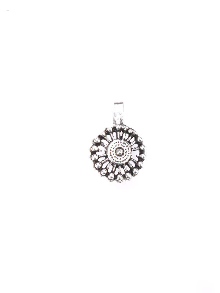 Silver Plated Spherical Jewellery Set with Ring and NosePin