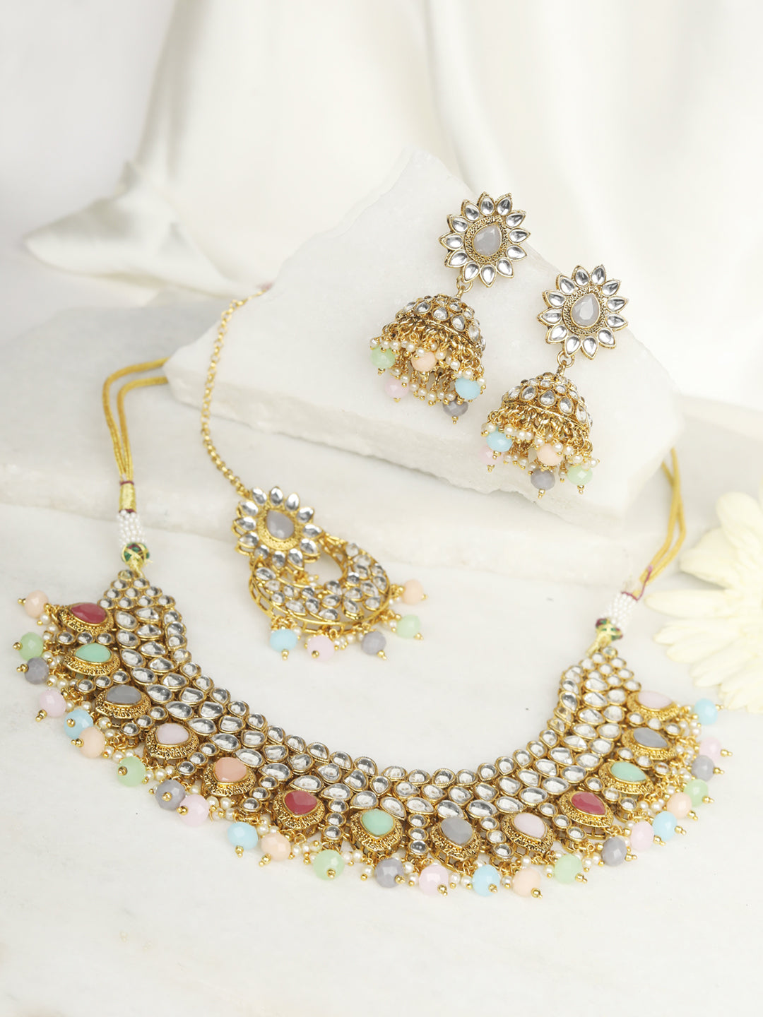 Paakhi - Multicolor Gold Plated Jewellery Set