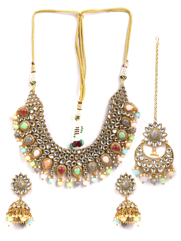 Paakhi - Multicolor Gold Plated Jewellery Set