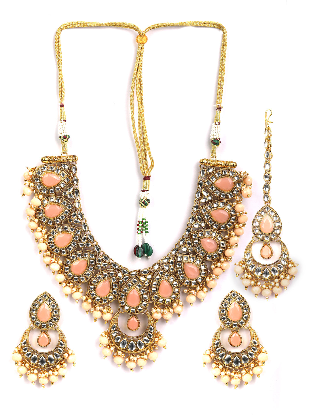 Pink Gold Plated Jewellery Set