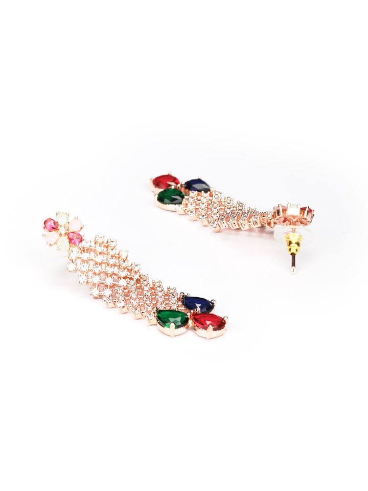Multi Color Rose Gold Plated Choker Set with MaangTikka