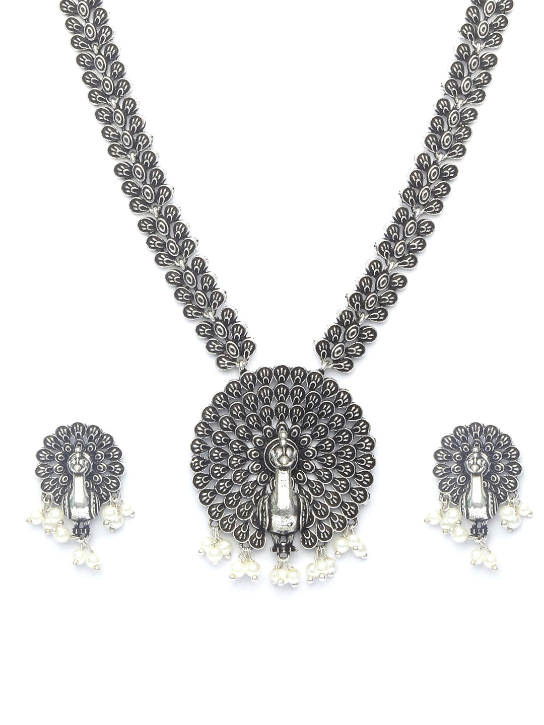 German Silver Peacock Jewellery Set