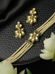 Kundan Gold Plated Floral Choker Set
