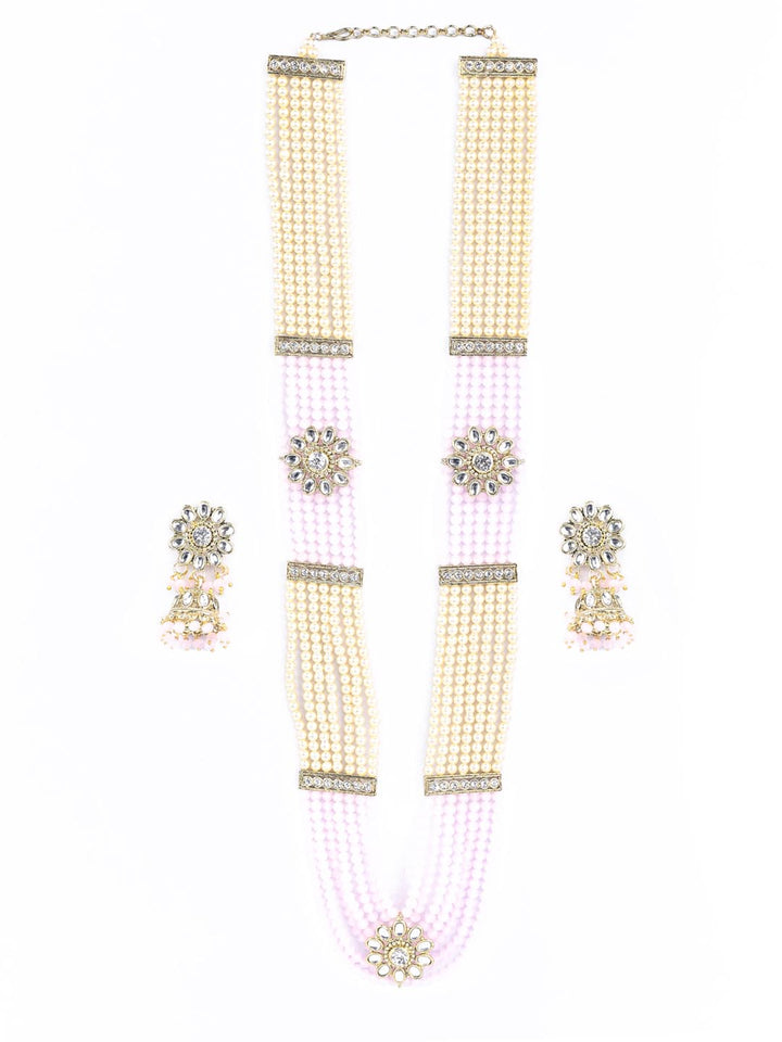 Pink Kundan Gold Plated Raani Haar Jewellery Set
