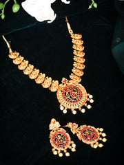 Green Ruby Kemp Stones Gold Plated Jewellery Set