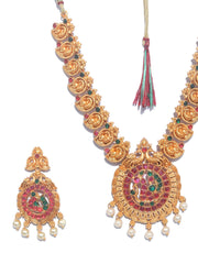 Green Ruby Kemp Stones Gold Plated Jewellery Set