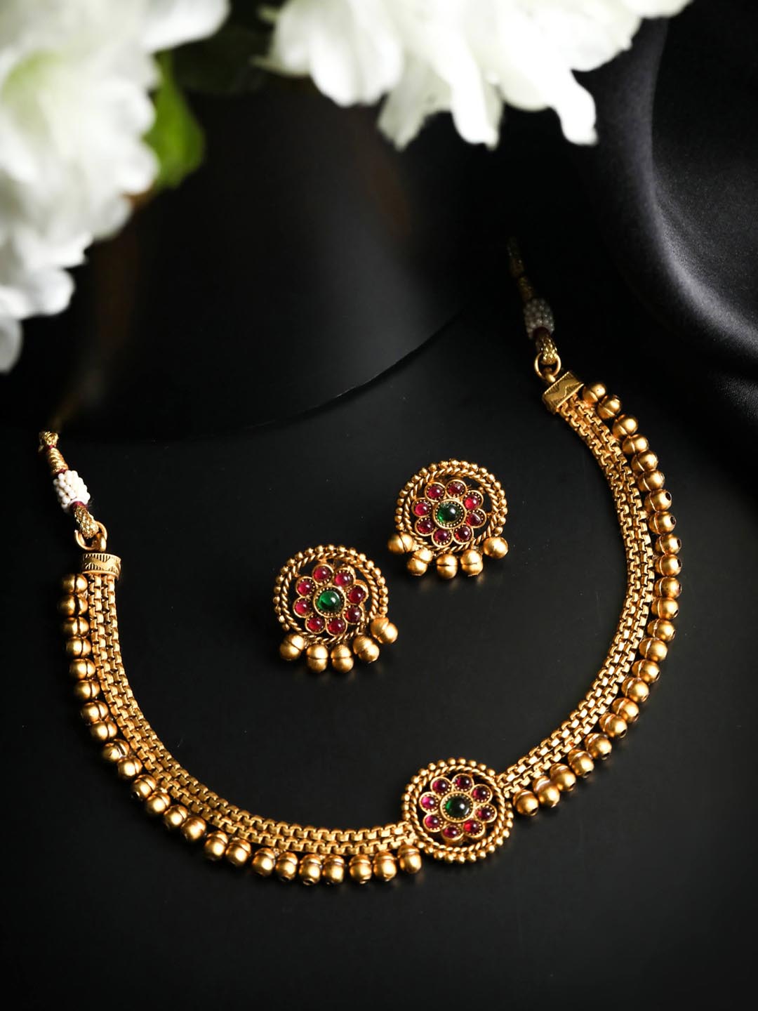 Ruby Gold Plated Jewellery Set – Priyaasi