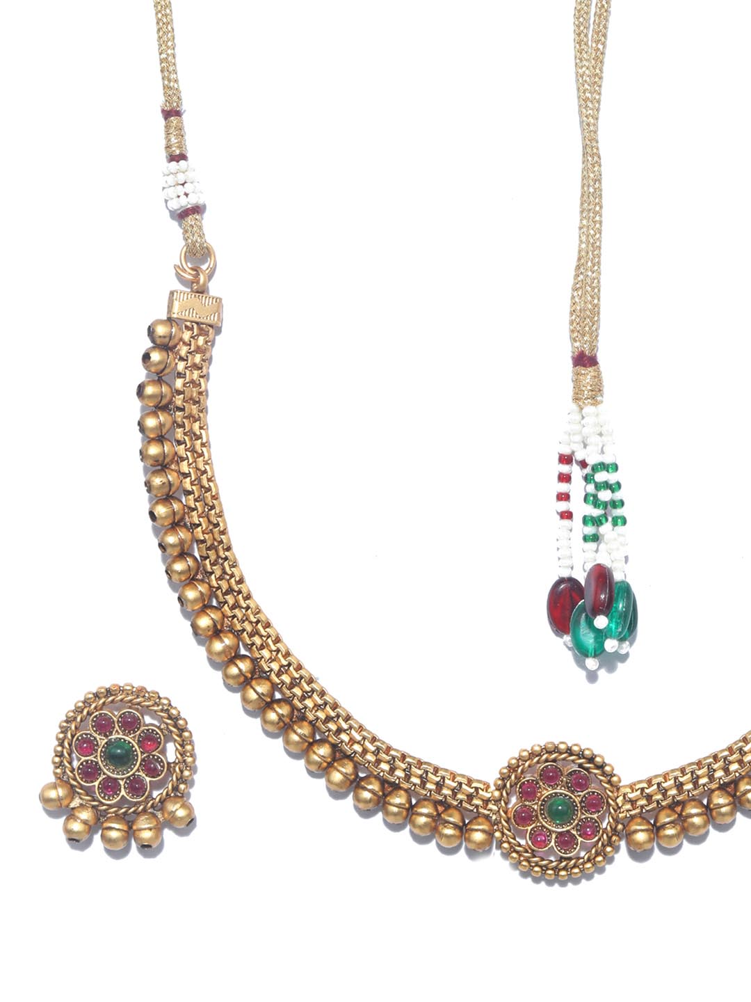 Ruby Gold Plated Jewellery Set