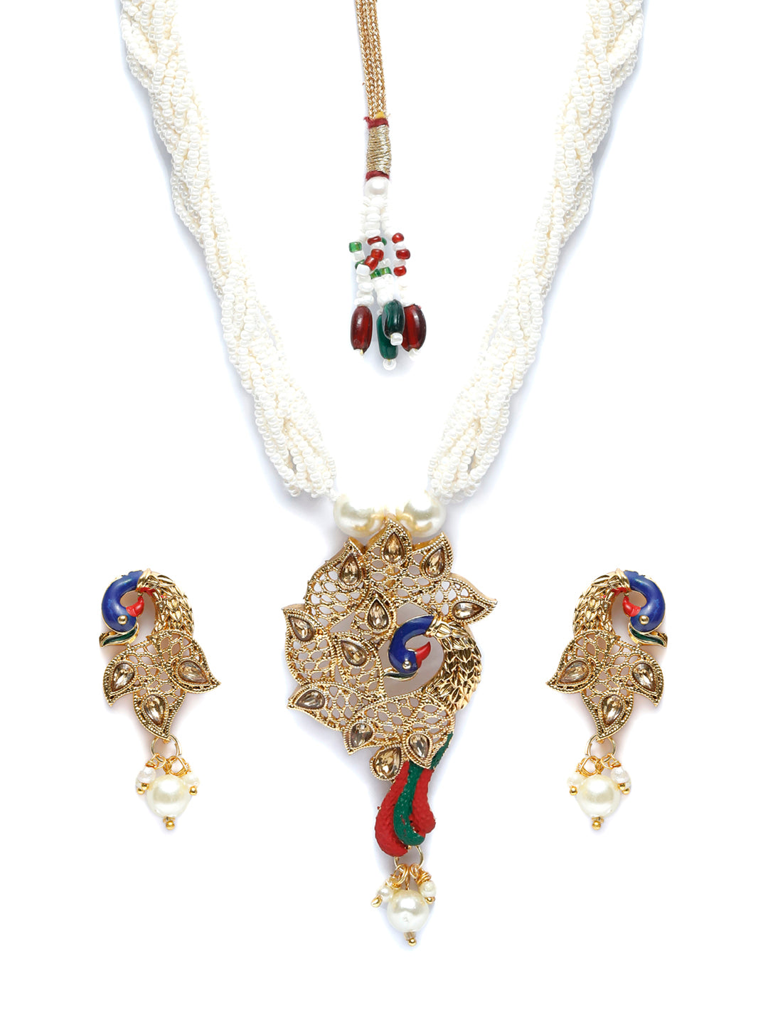 Gold Plated Peacock Jewellery Set