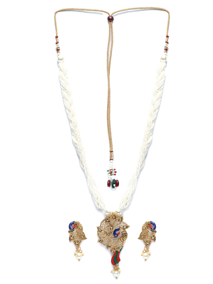 Gold Plated Peacock Jewellery Set