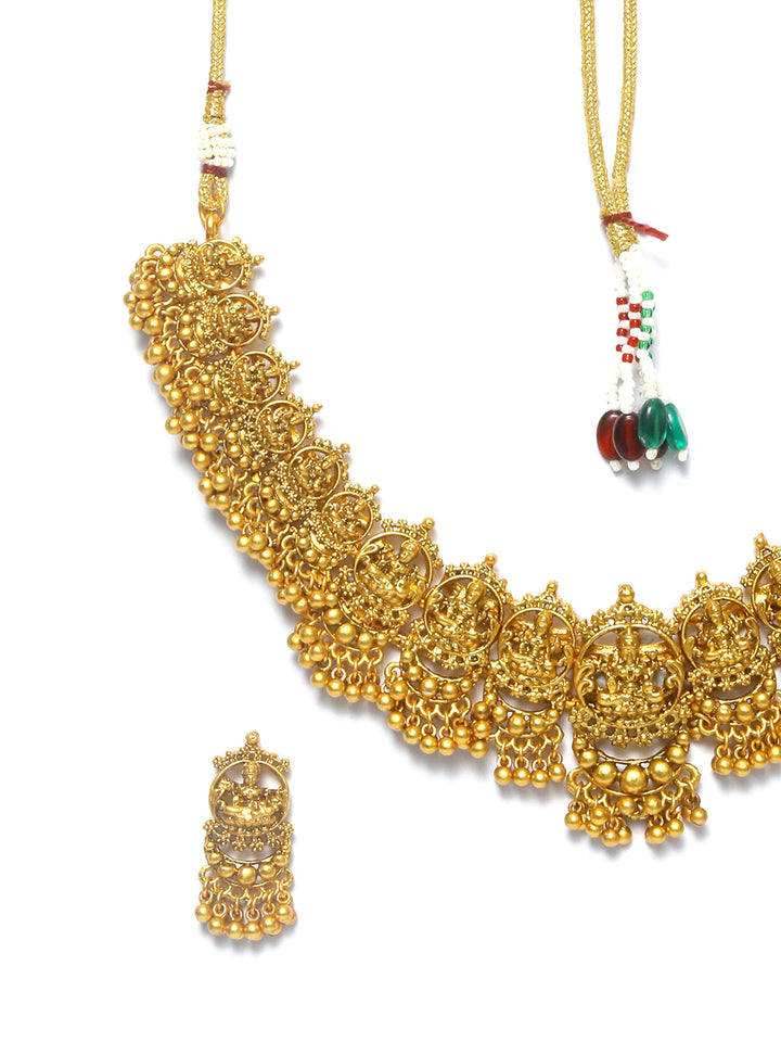 Temple Aura - Classic Gold Plated Jewellery Set