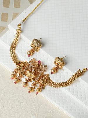 Priyaasi Traditional Gold Plated Laxmi Jewellery Set