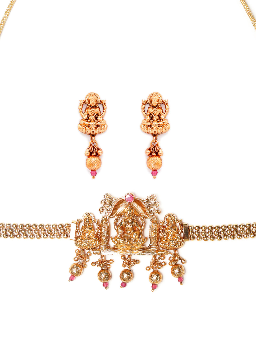 Priyaasi Traditional Gold Plated Laxmi Jewellery Set