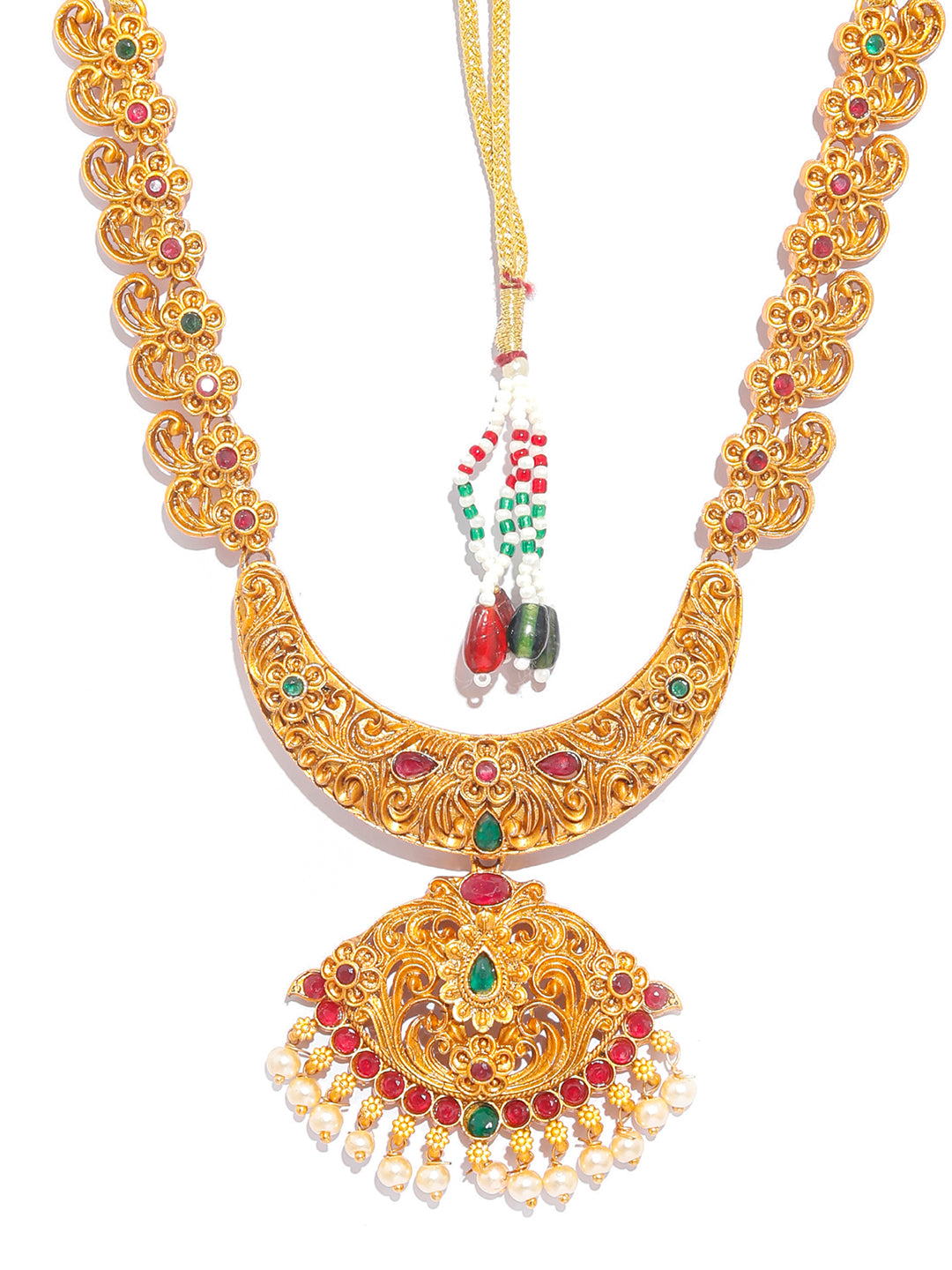 Traditional Gold Plated Real Kemp Floral Jewelley Set