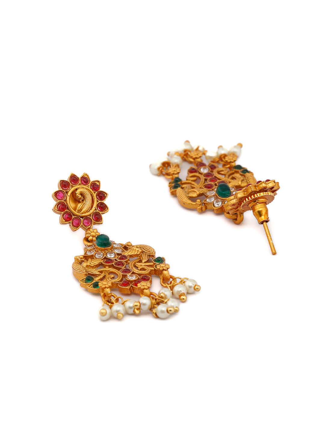 Traditional Gold Plated Real Kemp Peacock Jewelley Set