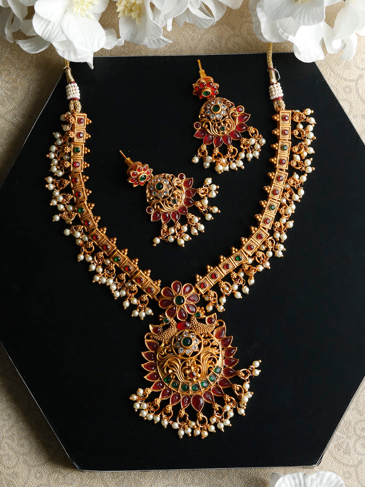 Traditional Real Kemp Gold Plated Jewelley Set