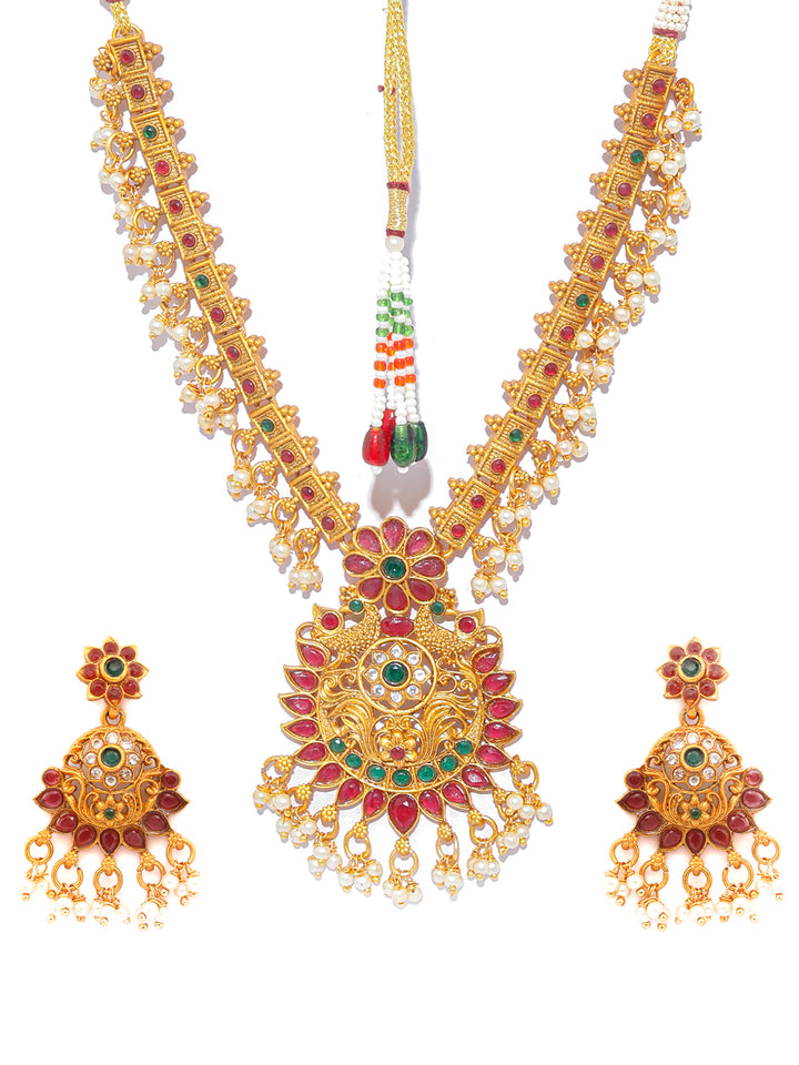 Traditional Real Kemp Gold Plated Jewelley Set