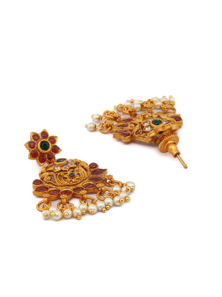 Traditional Real Kemp Gold Plated Floral Jewelley Set