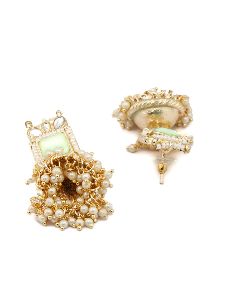 Mint Green Stone Studded Kundan Jewellery Set