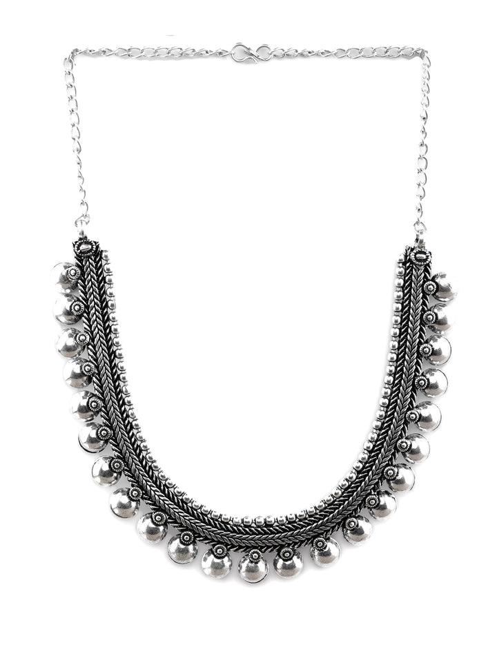 Boho Oxidised Silver Plated  Necklace