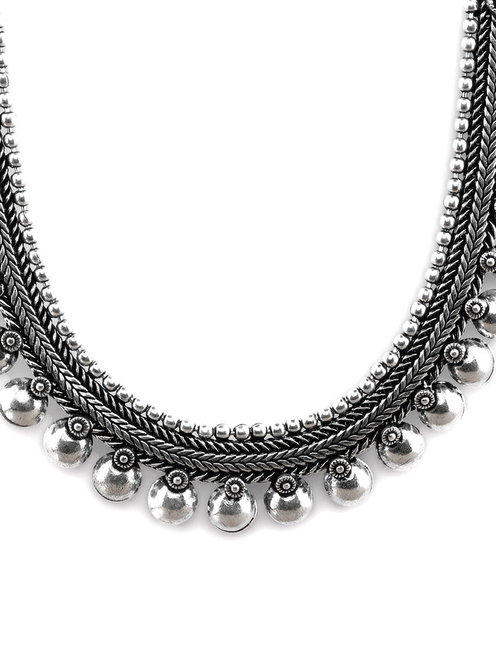 Boho Oxidised Silver Plated  Necklace