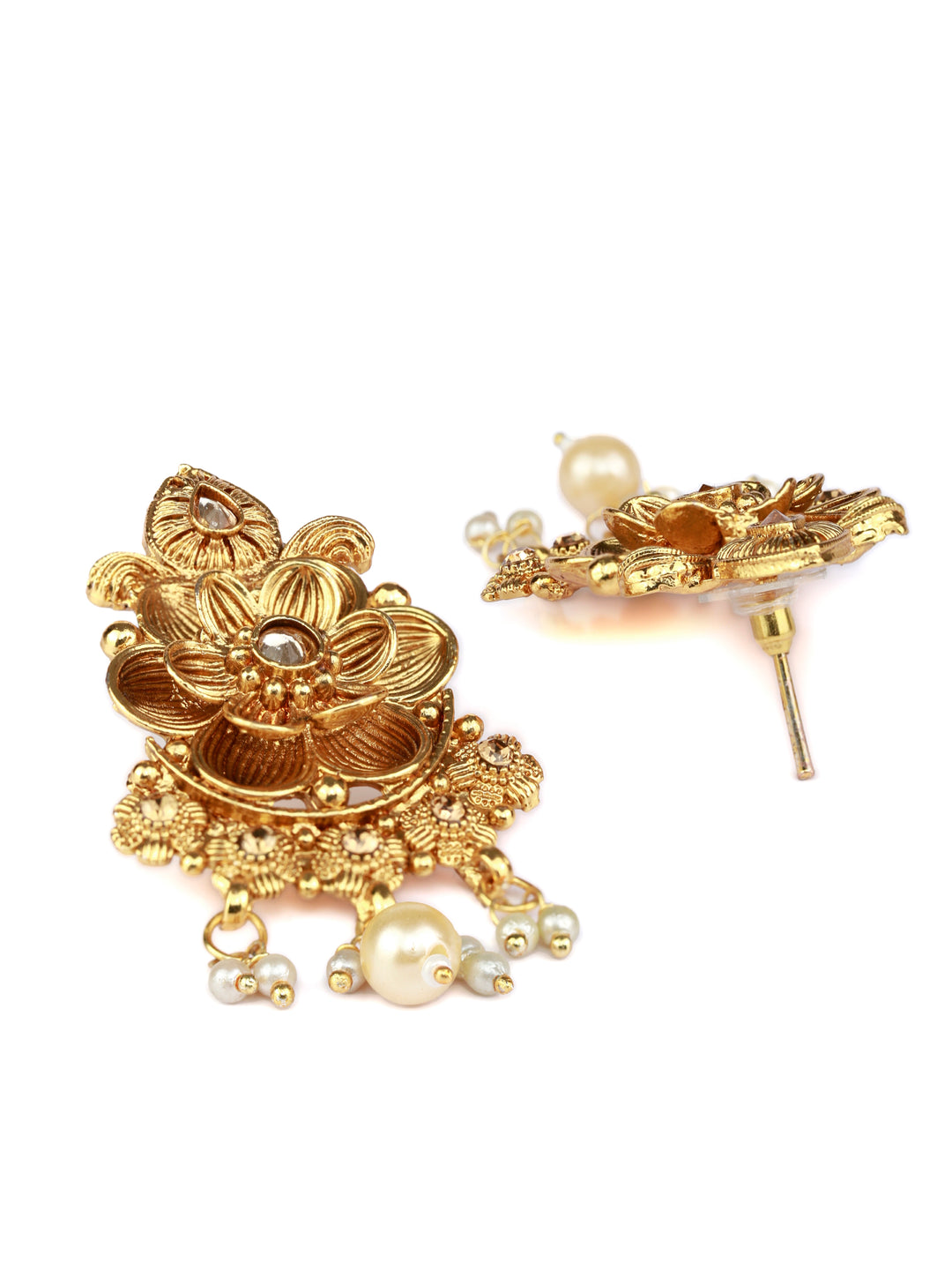 Traditional Gold Plated Floral Jewellery Set