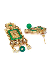 Traditional Green Gold Plated Jewellery Set