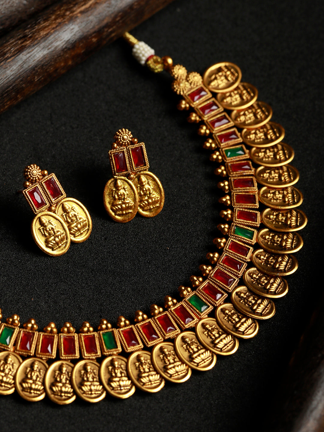 Traditional Laxmi Coin Gold Plated Jewellery Set