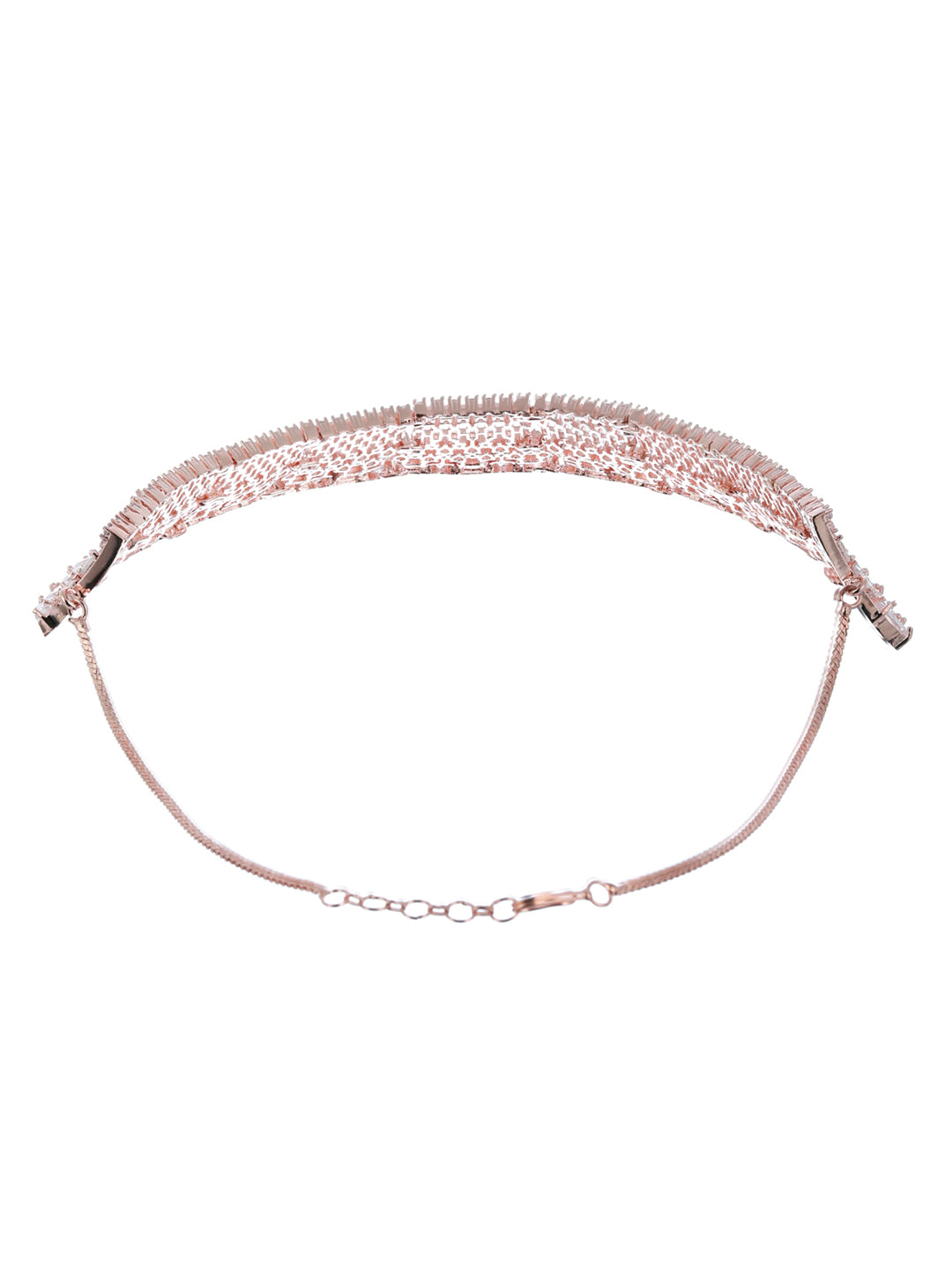 Priyaasi Elegant Rose Gold American Diamond Jewellery Set