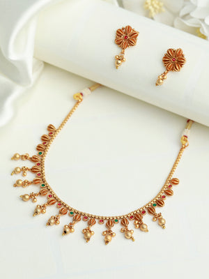 Priyaasi Real Kemp Gold Plated Jewellery Set