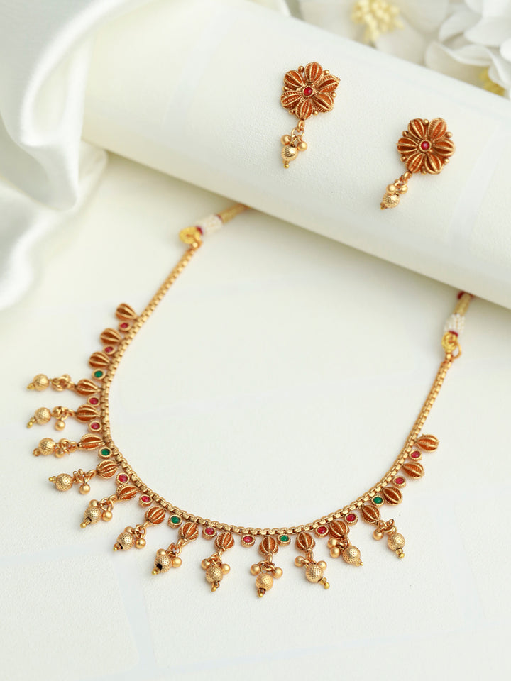 Priyaasi Real Kemp Gold Plated Jewellery Set