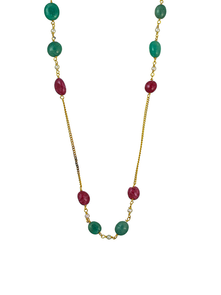 Priyaasi Multicolor Artificial Stones Gold Plated Necklace