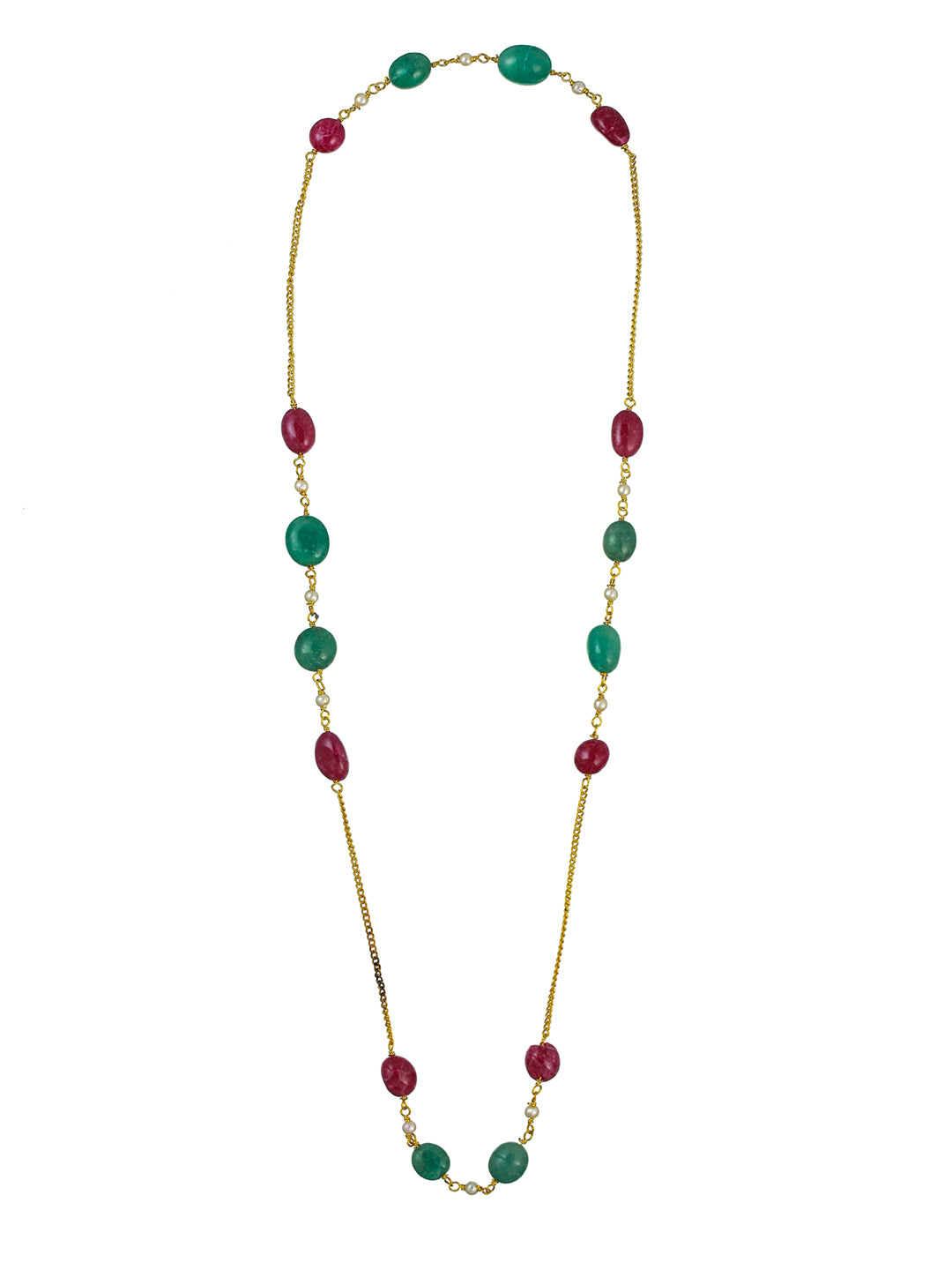Priyaasi Multicolor Artificial Stones Gold Plated Necklace