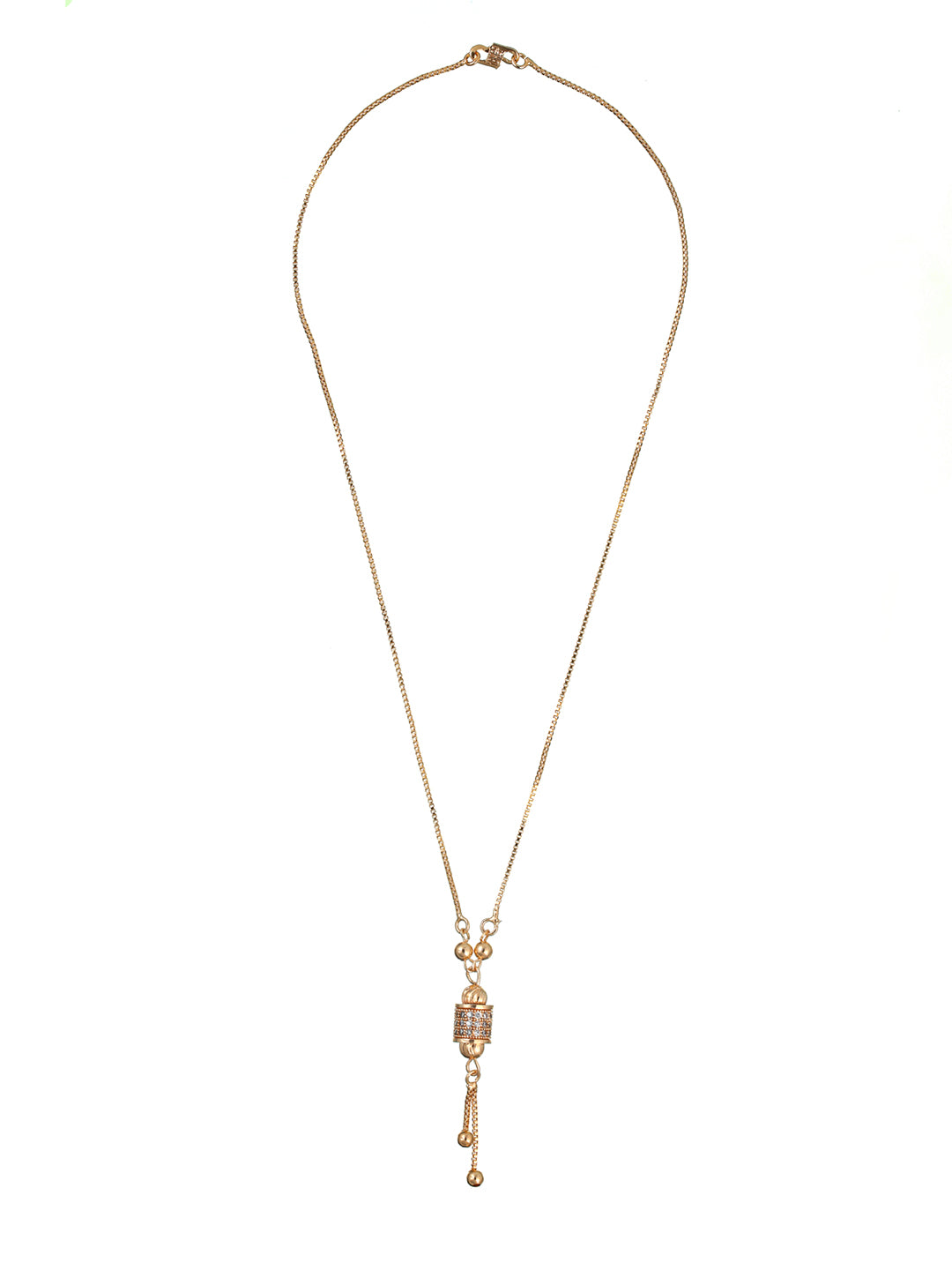 Priyaasi Contemporary American Diamond Rose Gold Plated Necklace